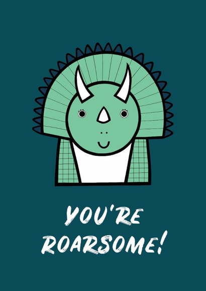 Cute Thank You Card - You're Roarsome! - Dinosaur created by Roarsome