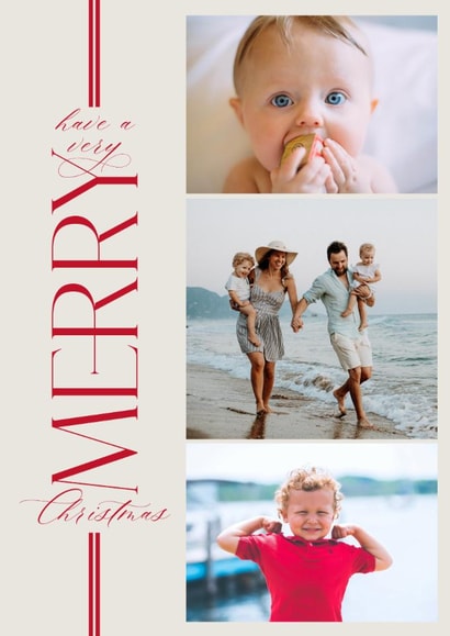 Classic Christmas Card - Ribbon - Minimal Typography created by Cindy Reynolds