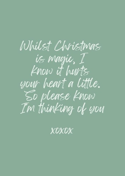 Thinking of You at Christmas – Heartfelt Message - sympathy, Loss, Love you. created by Sunnie Love Co.