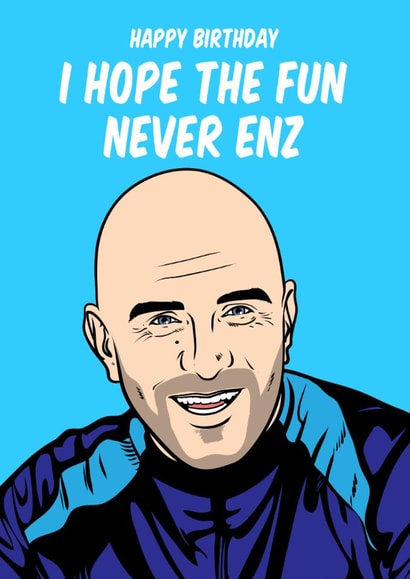 Funny Birthday Card - Enzo Maresca - Never Enz created by Graham Sanders