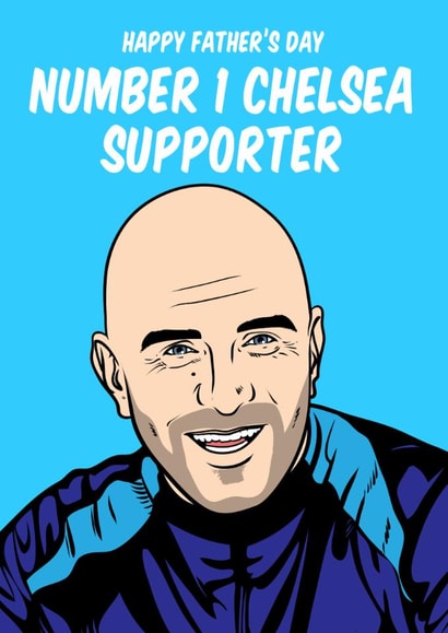 Fun Father's Day Card - Enzo Maresca - Number 1 Chelsea Supporter created by Graham Sanders