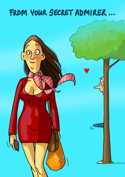 Funny Valentine's Day Card - Secret Admirer - Boner created by Bryony Jackson Walters