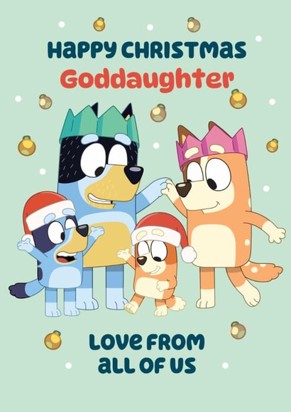 Bluey Christmas Card for Goddaughter – Love from All of Us created by Danilo