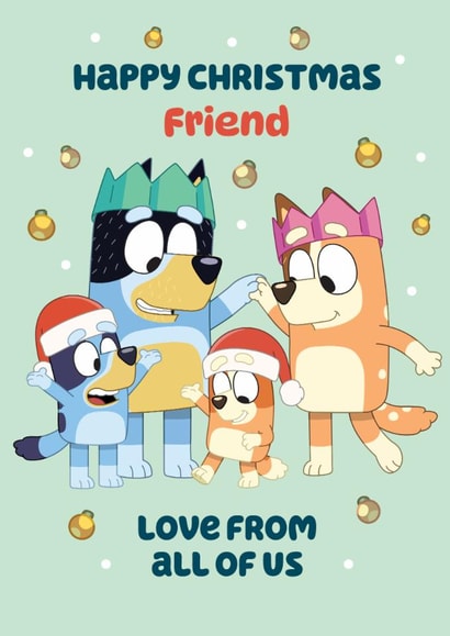 Bluey Christmas Card for a Friend – Love from All of Us created by Danilo