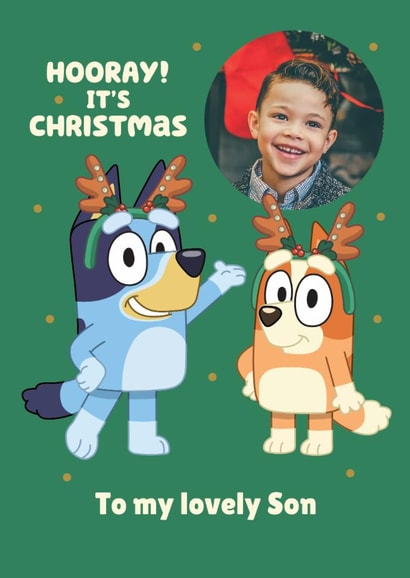 Personalised Bluey Christmas Card for Son – Photo Card created by Danilo