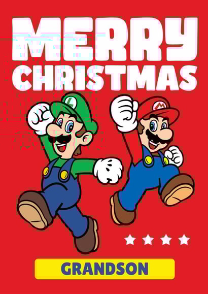 Merry Christmas Mario & Luigi Card For Grandson created by Danilo