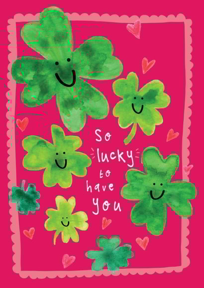 Cute Valentine's Day Card - Lucky To Have You - Clovers created by Bow & Bell