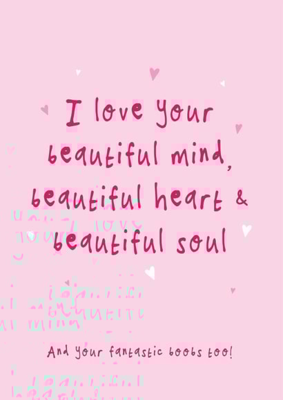 Funny Valentine's Day Card - Fantastic Boobs - For Her created by Bow & Bell