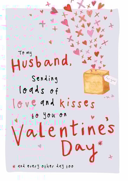 Cute Valentine's Card - For Husband - Love And Kisses created by Bow & Bell