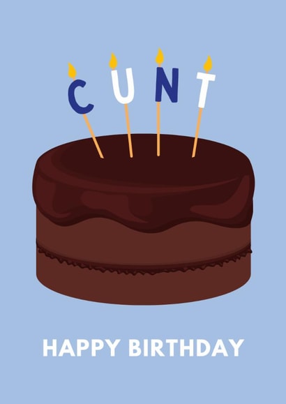 Funny Birthday Card for Mates - Cheeky Cake Design created by BeauPrintBoutique