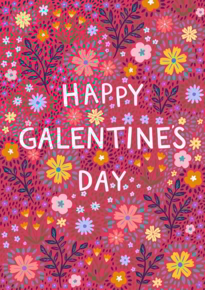 Pretty Galentine's Day Card - For Gals - Flowers created by Pear Tree Press