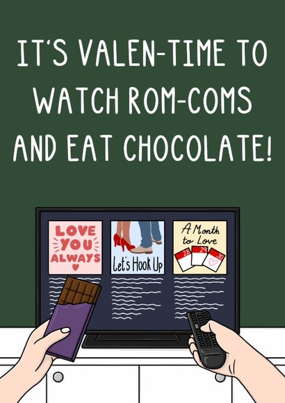 Funny Valentine's Day Card - Eat Chocolate - Pun created by OhJaye