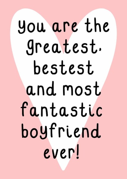 Cute Valentine's Card - For Boyfriend - Heart created by OhJaye