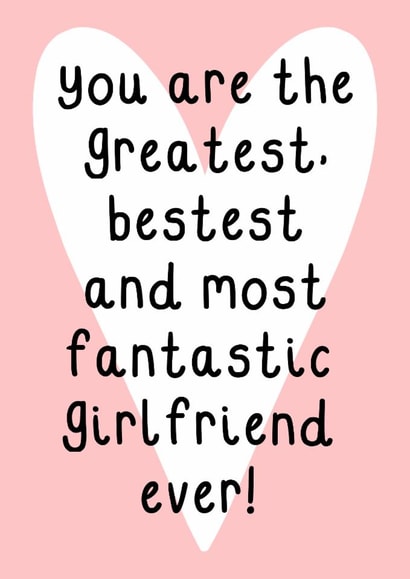 Cute Valentine's Card - For Girlfriend - Heart created by OhJaye