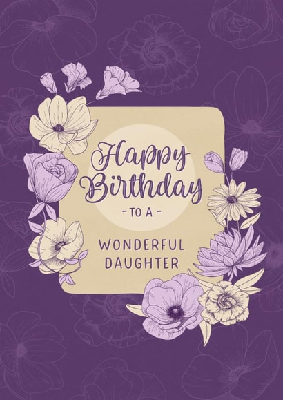 Classic Birthday Card - For Daughter - Flowers created by Evie Garnett Designs