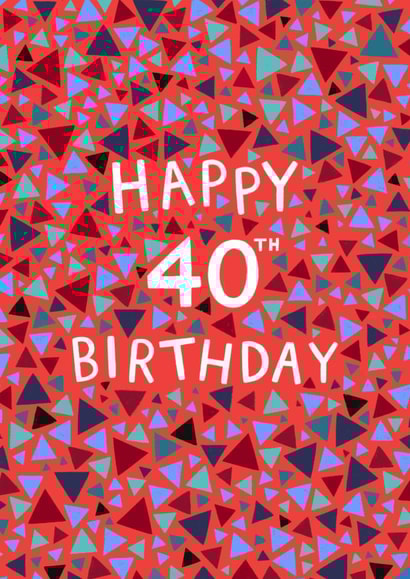 Classic Birthday Card - 40th - Geometric - For Him created by Pear Tree Press