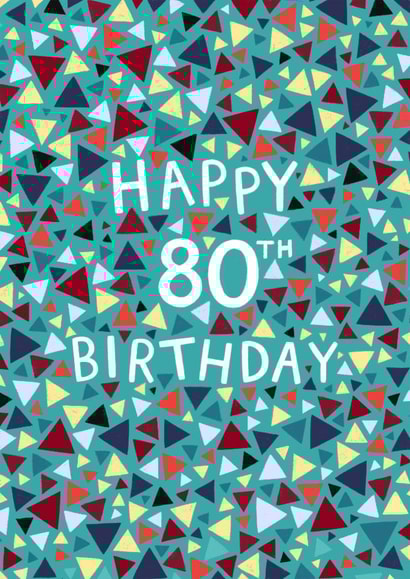 Classic Birthday Card - 80th - Geometric - For Him created by Pear Tree Press