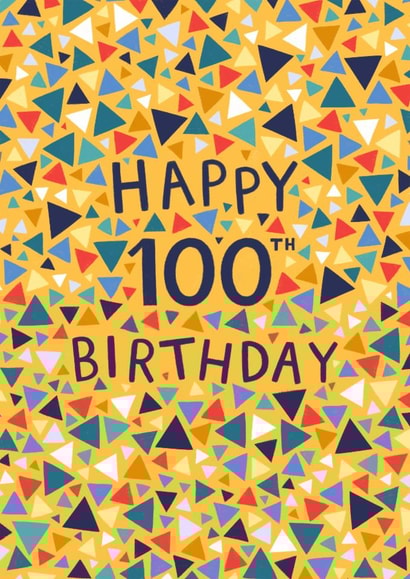 Classic Birthday Card - 100th - Geometric - For Him created by Pear Tree Press
