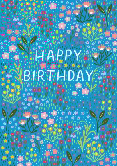 Pretty Birthday Card - Ditsy Flowers created by Pear Tree Press