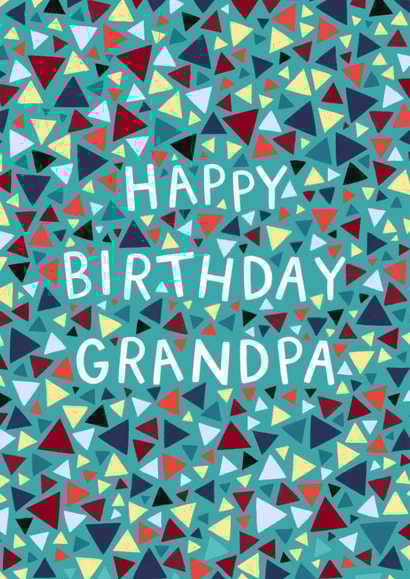 Classic Birthday Card - Geometric Pattern - For Grandpa created by Pear Tree Press