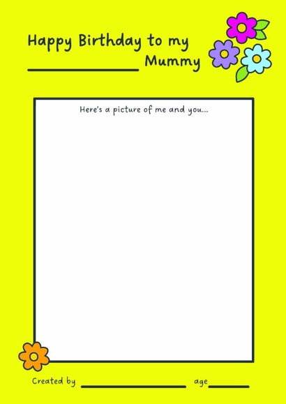 Cute Birthday Card - For Mummy - Drawing created by Brogan Cheetham