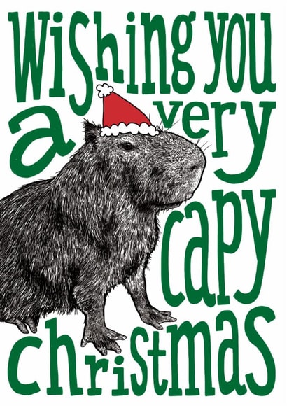 Cute capybara Christmas card created by The Visual Narrator