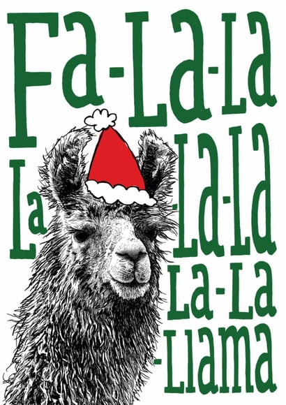 Funny Fa-la-la-llama Christmas card created by The Visual Narrator