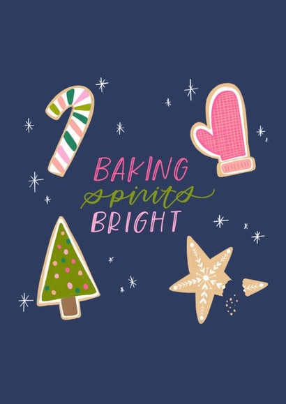 Baking Spirits Bright Christmas Card, Holiday Card, Christmas Cookies created by Ashlyn Postier