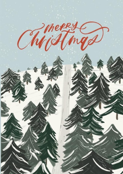 Merry Christmas Tree Farm Card, Snowy Card, Nostalgic Christmas created by Ashlyn Postier