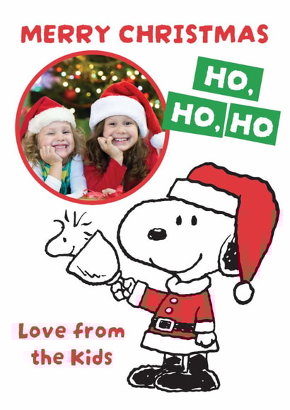 Personalised Snoopy Christmas Photo Card From The Kids – Santa Fun created by Danilo