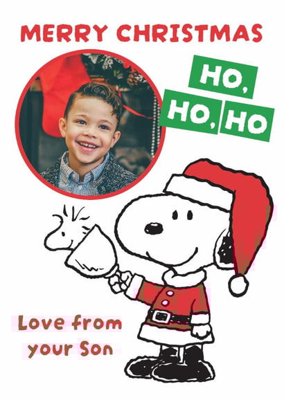 Personalised Snoopy Christmas Photo Card From Son – Santa Fun created by Danilo