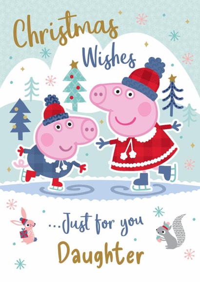 Peppa Pig Christmas Card for Daughter – Skating Fun created by Danilo