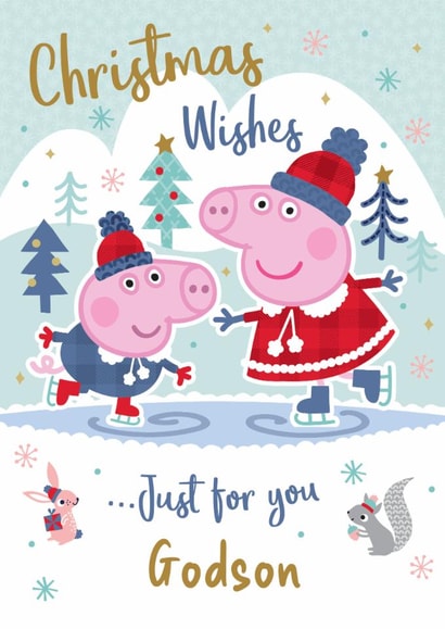 Peppa Pig Christmas Card for Godson – Skating Fun created by Danilo