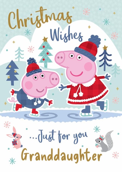 Peppa Pig Christmas Card for Granddaughter – Skating Fun created by Danilo