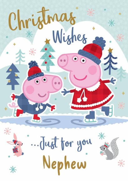 Peppa Pig Christmas Card for Nephew – Skating Fun created by Danilo