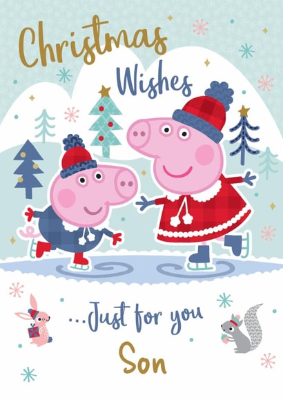 Peppa Pig Christmas Card for Son – Skating Fun created by Danilo