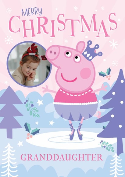Peppa Pig Personalised Christmas Photo Card for Granddaughter – Princess Skater created by Danilo