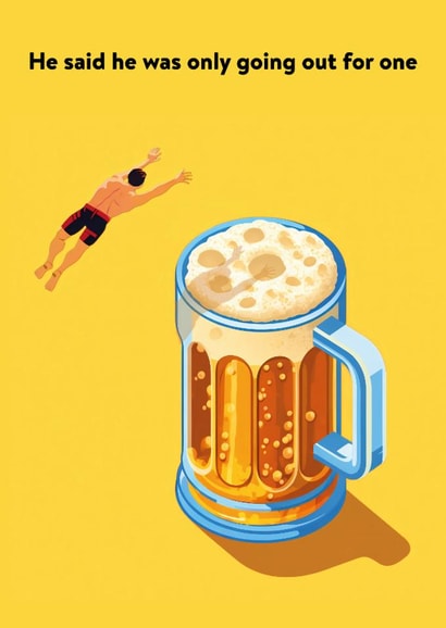 Funny Birthday Card - For Him - Beer created by Freckle Face