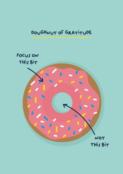 Cute Just Because/Thinking Of You Card - Doughnut - Gratitude created by PaperJam Print Co.