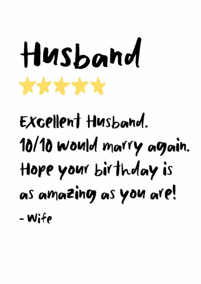 Heartfelt Birthday Card - For Husband - From Wife created by The Stamford Press