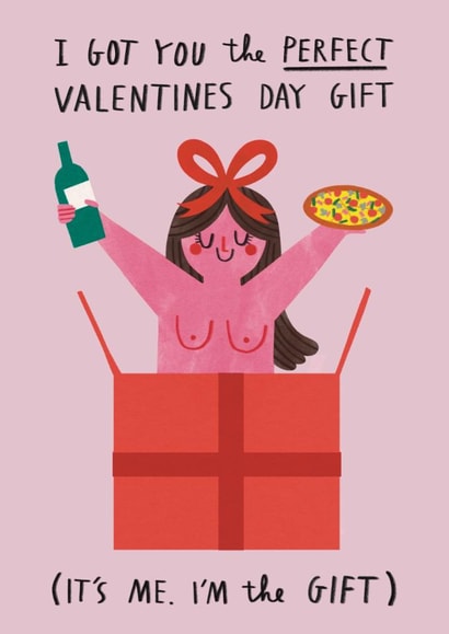 Funny Valentine's Card - The Perfect Gift - It's Me created by Alice Mole Illustration