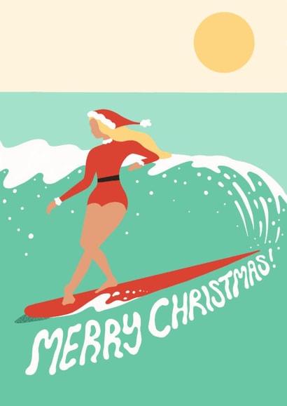 Cool Christmas card - Surfer created by Laura McHugh