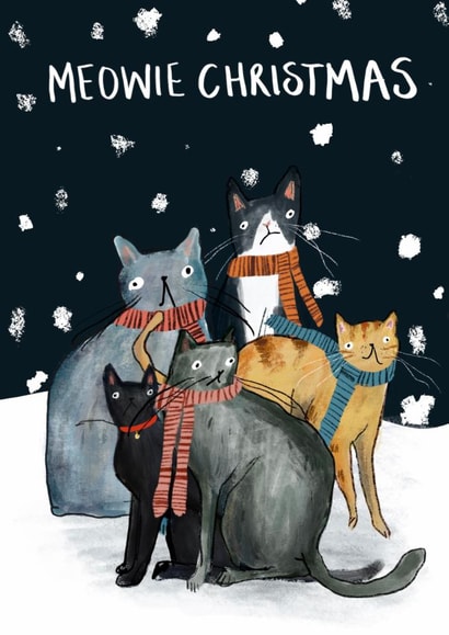 Funny Christmas Card - Meowie Christmas created by Harriet Lowther