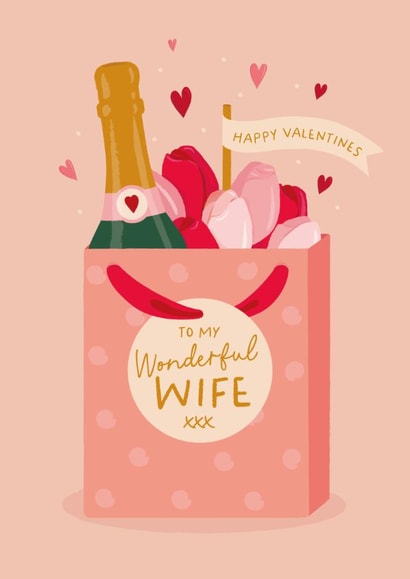 Cute Valentine's Card - For Wife - Romantic Gift Bag created by The Pattern Press