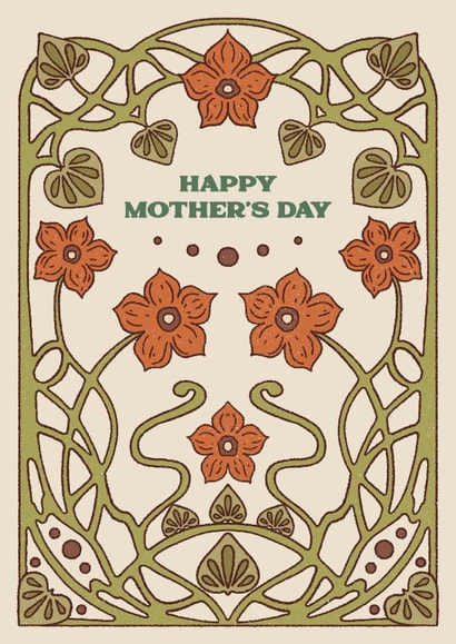 Arty Mothers Day Card - Art Nouveau Florals created by Lately Studio