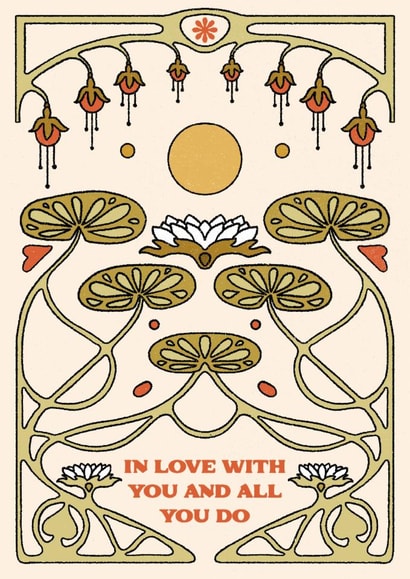 Arty Anniversary Card - In Love With All Of You - Art Nouveau created by Lately Studio