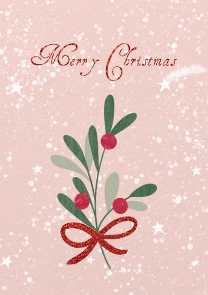 Pink Holly Christmas Card created by Nika Venturini
