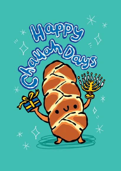 Cute Hanukkah Card - Challah Days created by The Playful Indian