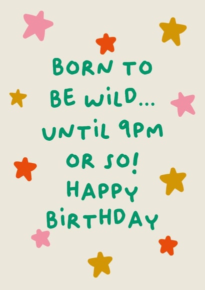 Cute Birthday Card - Born To Be Wild - Until 9pm Or So! created by Kind of Simple Designs