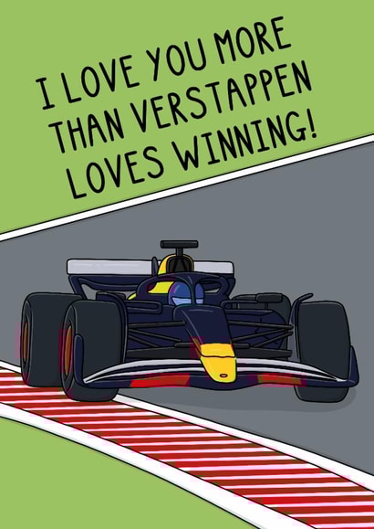 Funny Valentines Card - Formula 1 - Verstappen Red Bull created by OhJaye